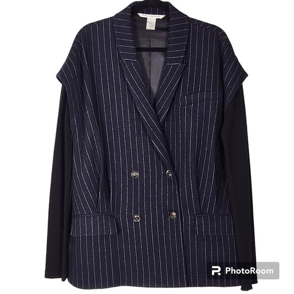 Diane Von Furstenberg Mixed Media Financier Blazer SZ 4